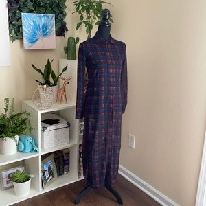 Sheer Long Plaid Shirt